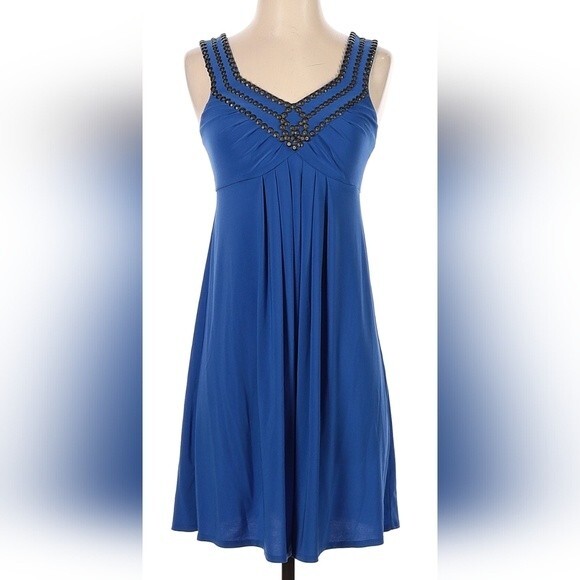 NWT Decode 1.8 Blue Cocktail Dress, Detail on the Bodice and Straps, Size S - Picture 1 of 11